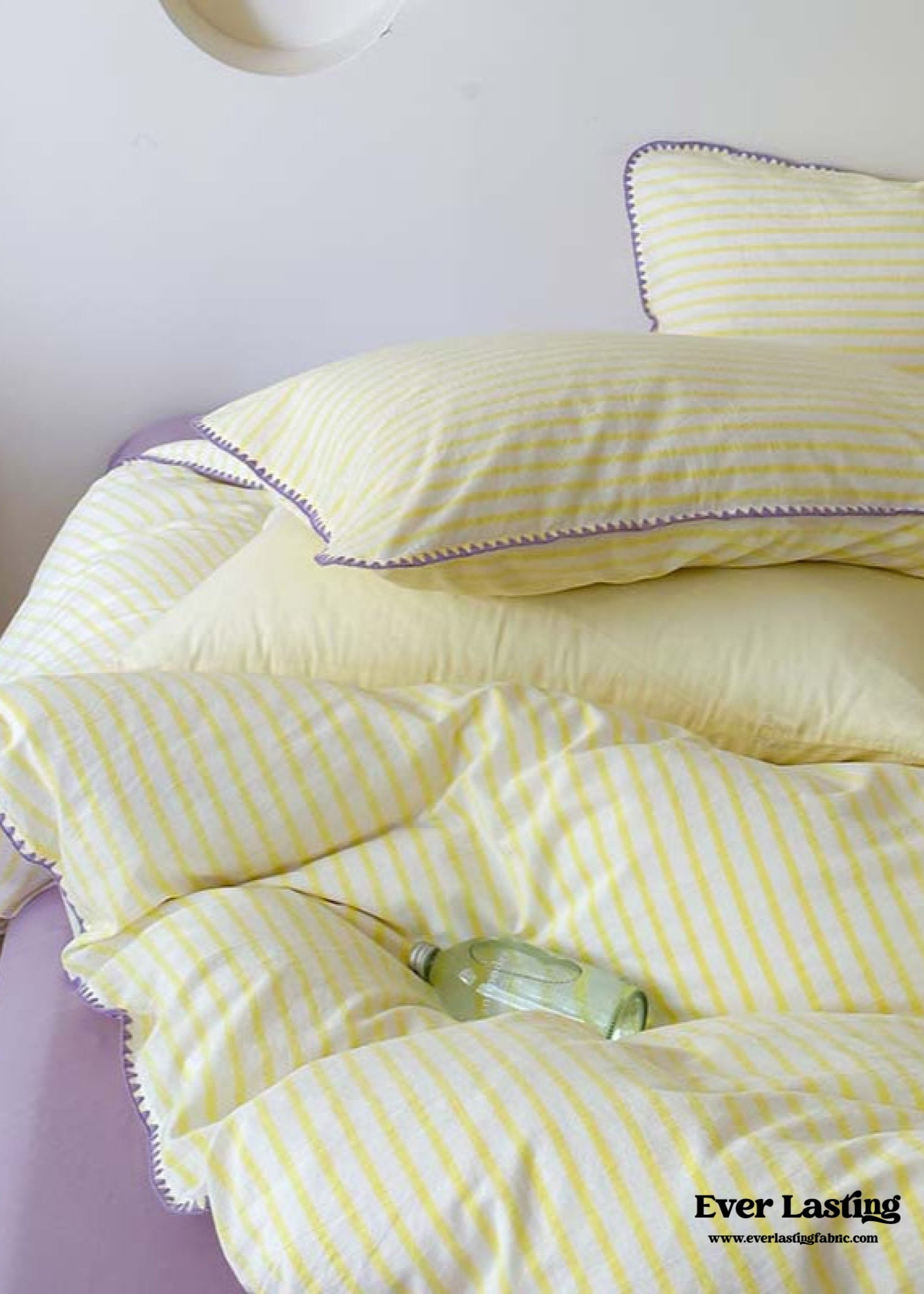 Pepper Candy Stripe Bedding Set - Green + Pink