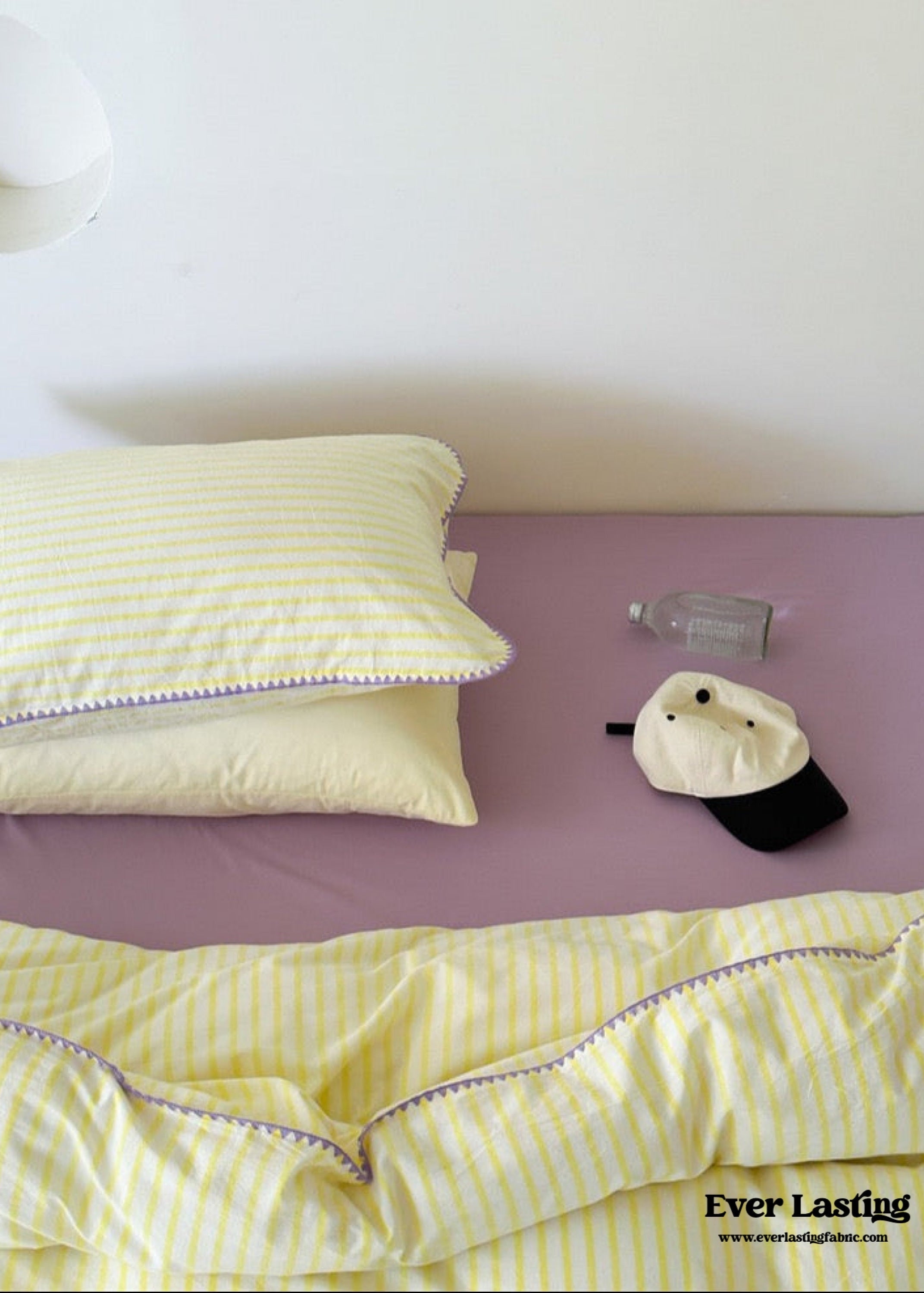 Pepper Candy Stripe Bedding Set - Green + Pink