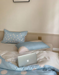 Polka Dot Tencel Silky Bedding Set - Baby Blue