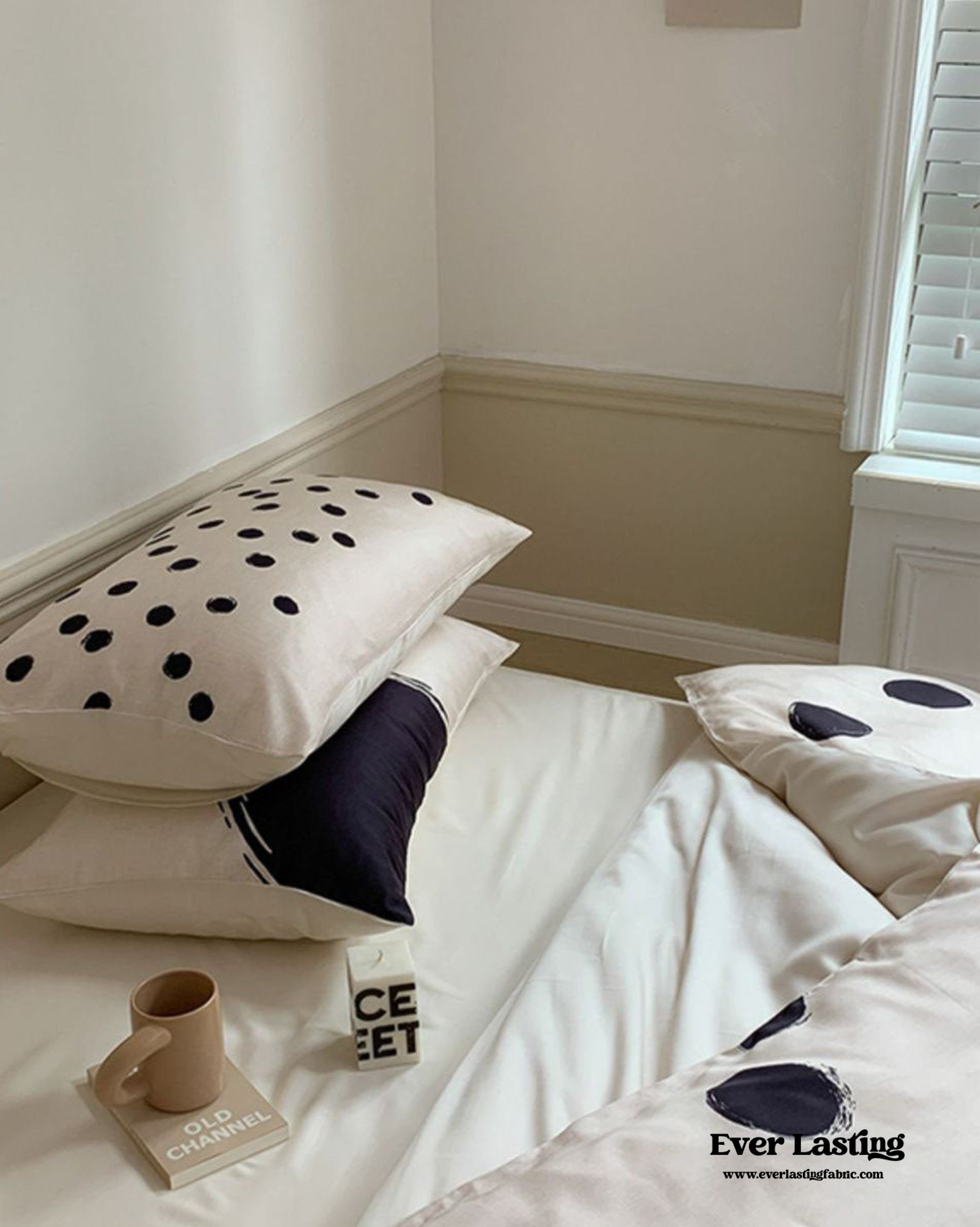 Polka Dot Tencel Silky Bedding Set - Baby Pink