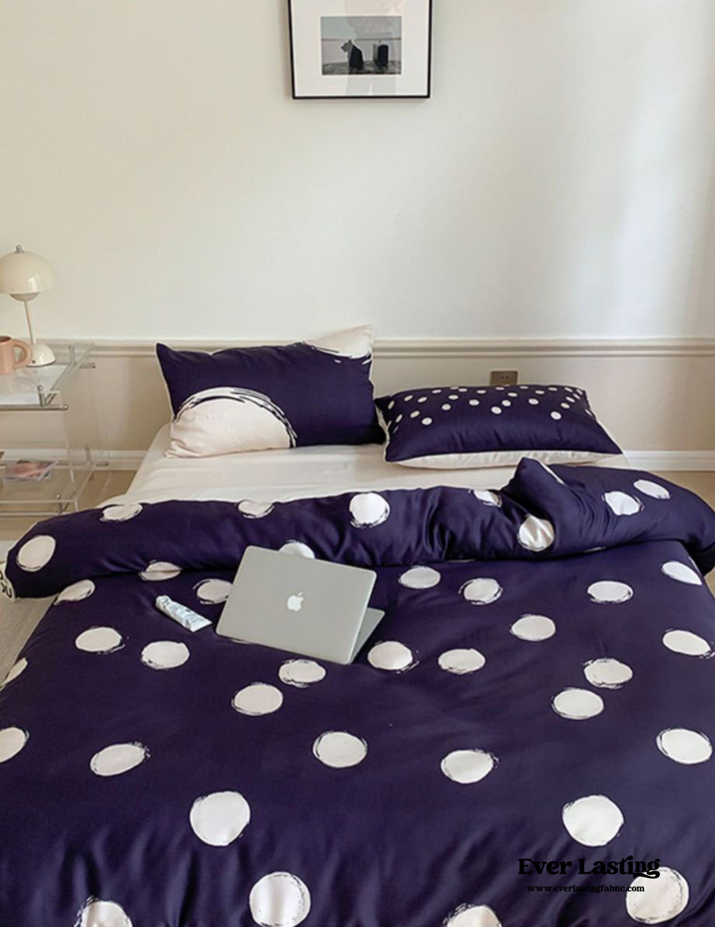 Polka Dot Tencel Silky Bedding Set - Baby Pink