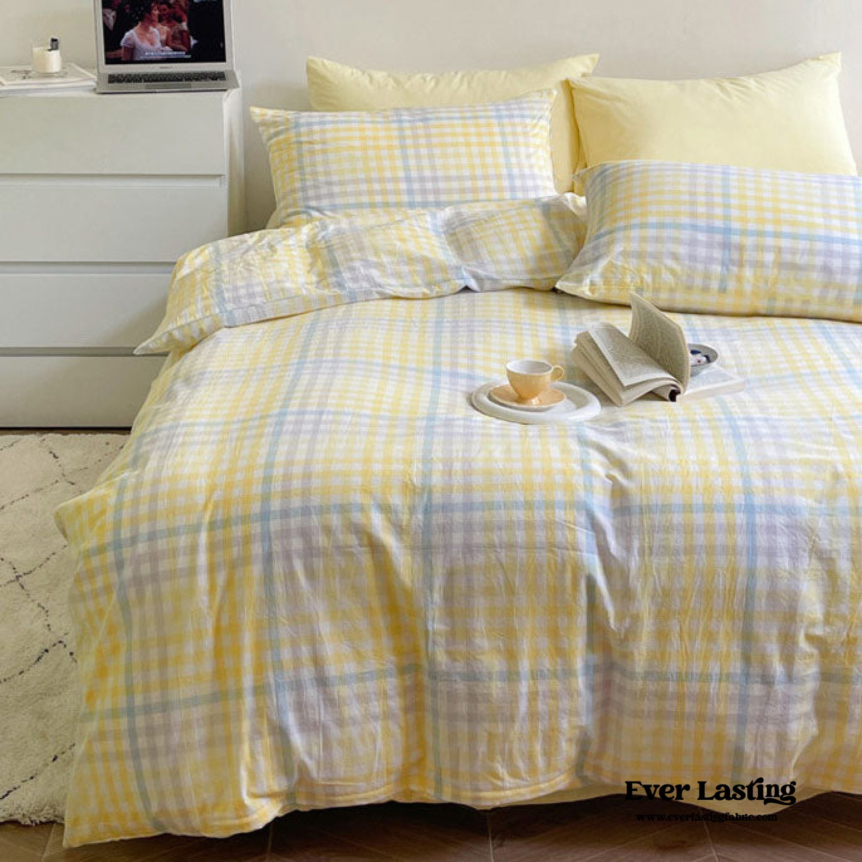 Rainbow Gingham Bedding Set - Green