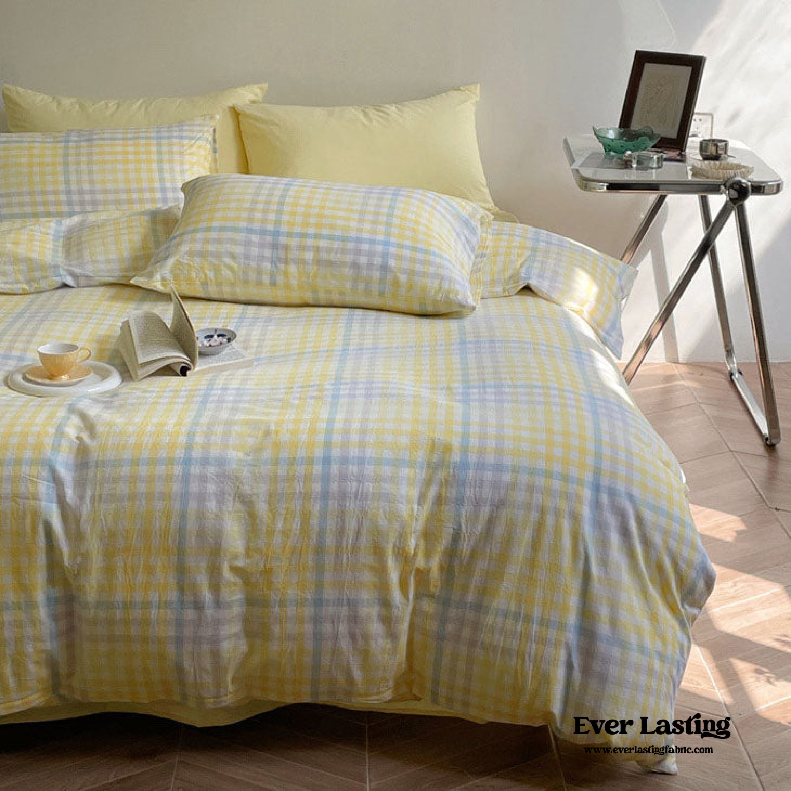 Rainbow Gingham Bedding Set - Green