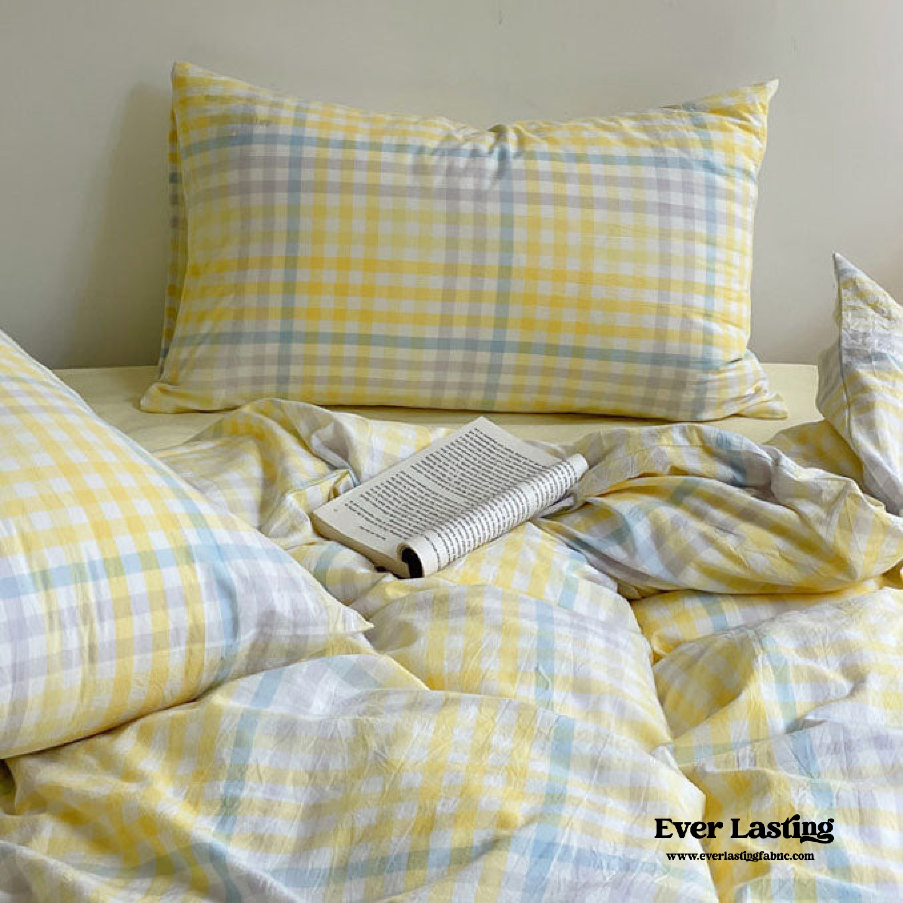 Rainbow Gingham Bedding Set - Green