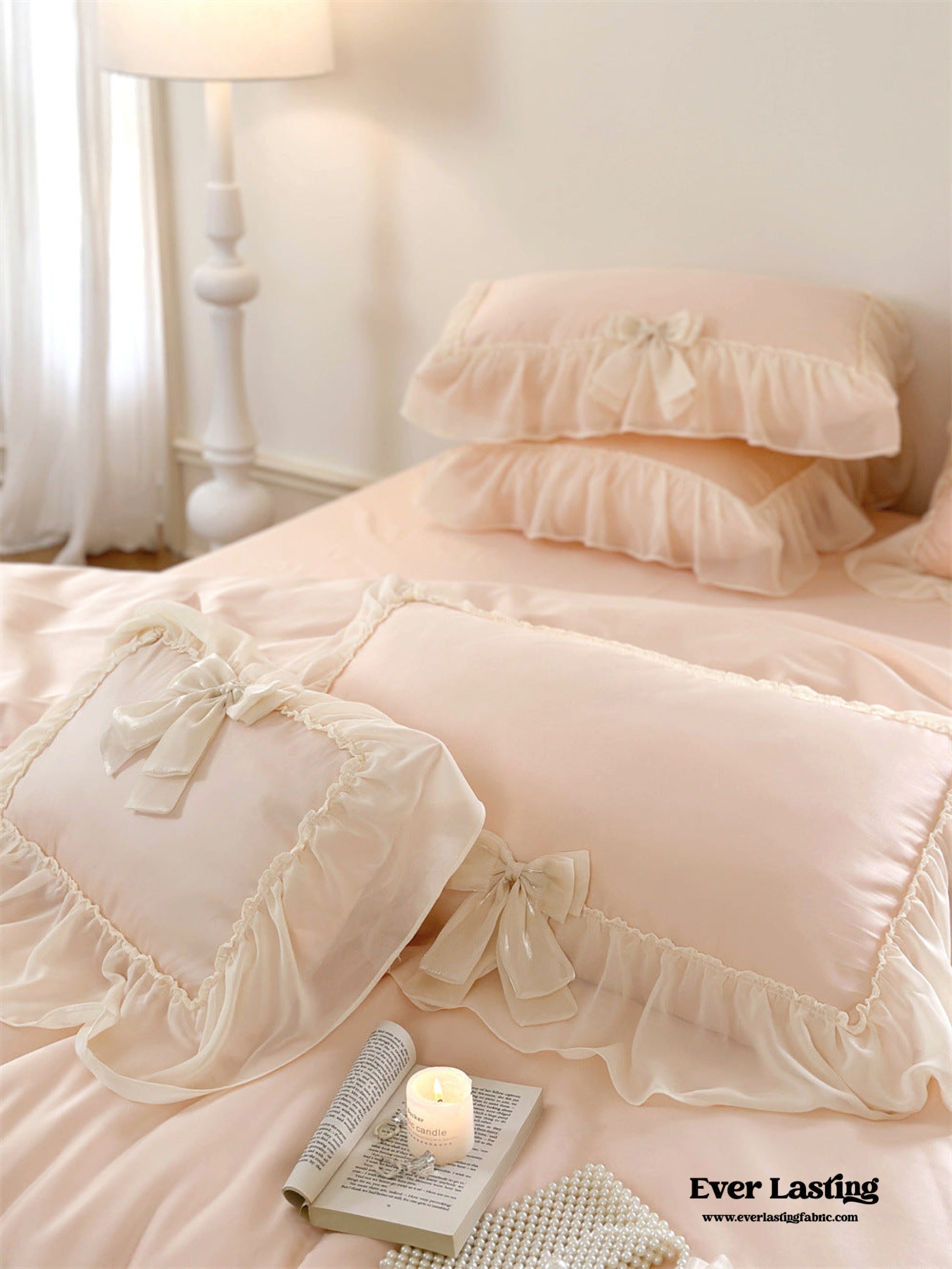 Ribbon Bow Airy Lace Bedding Bundle