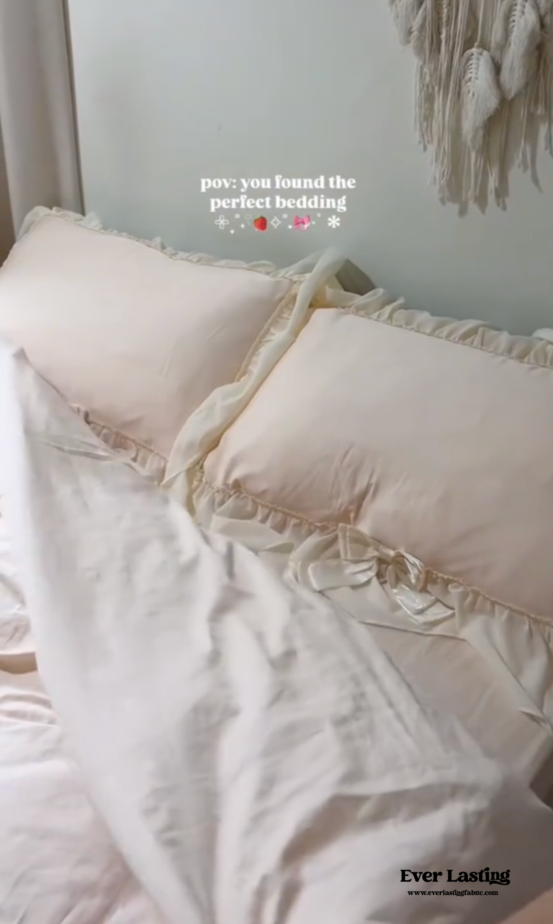 Ribbon Bow Airy Lace Bedding Bundle