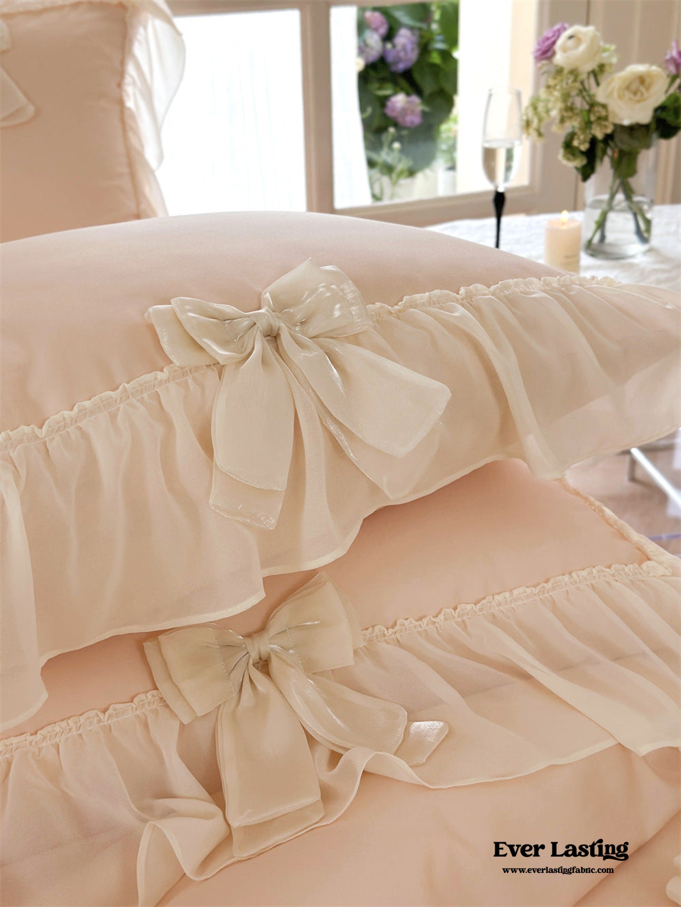 Ribbon Bow Airy Lace Bedding Bundle