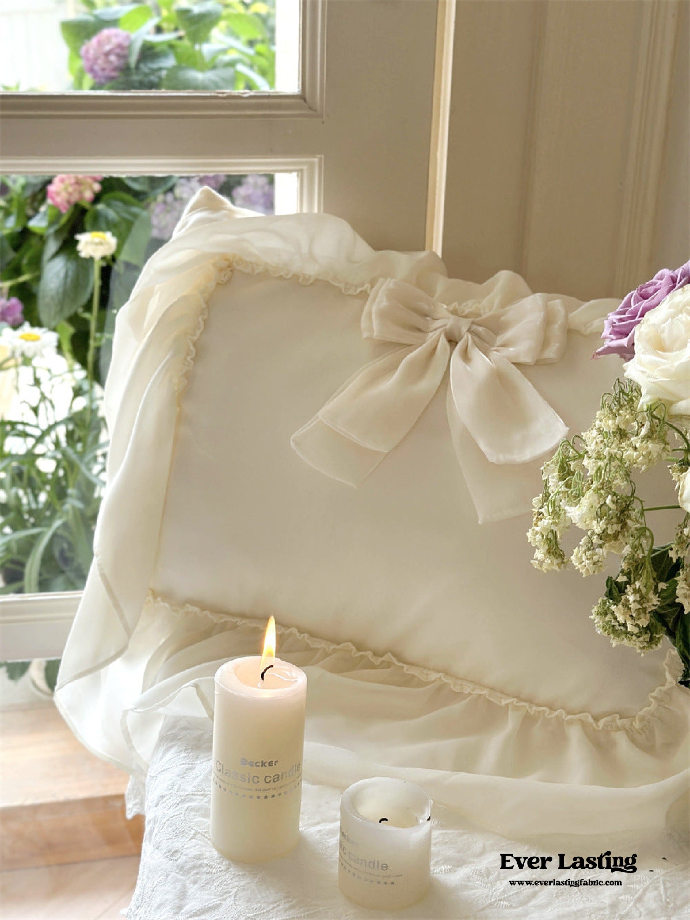 Ribbon Bow Airy Lace Bedding Bundle