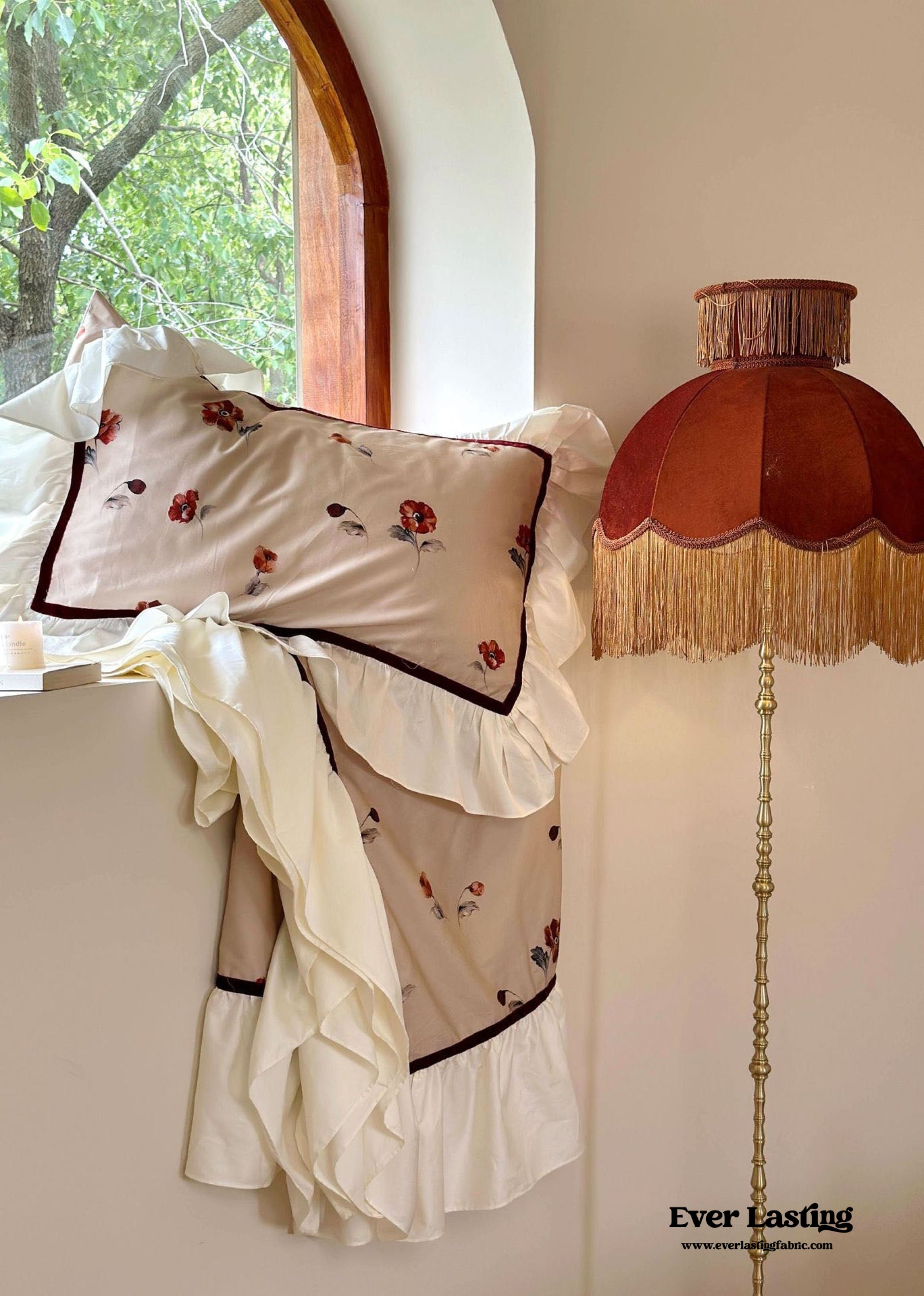 Rosé Floral Ruffle Bedding Bundle