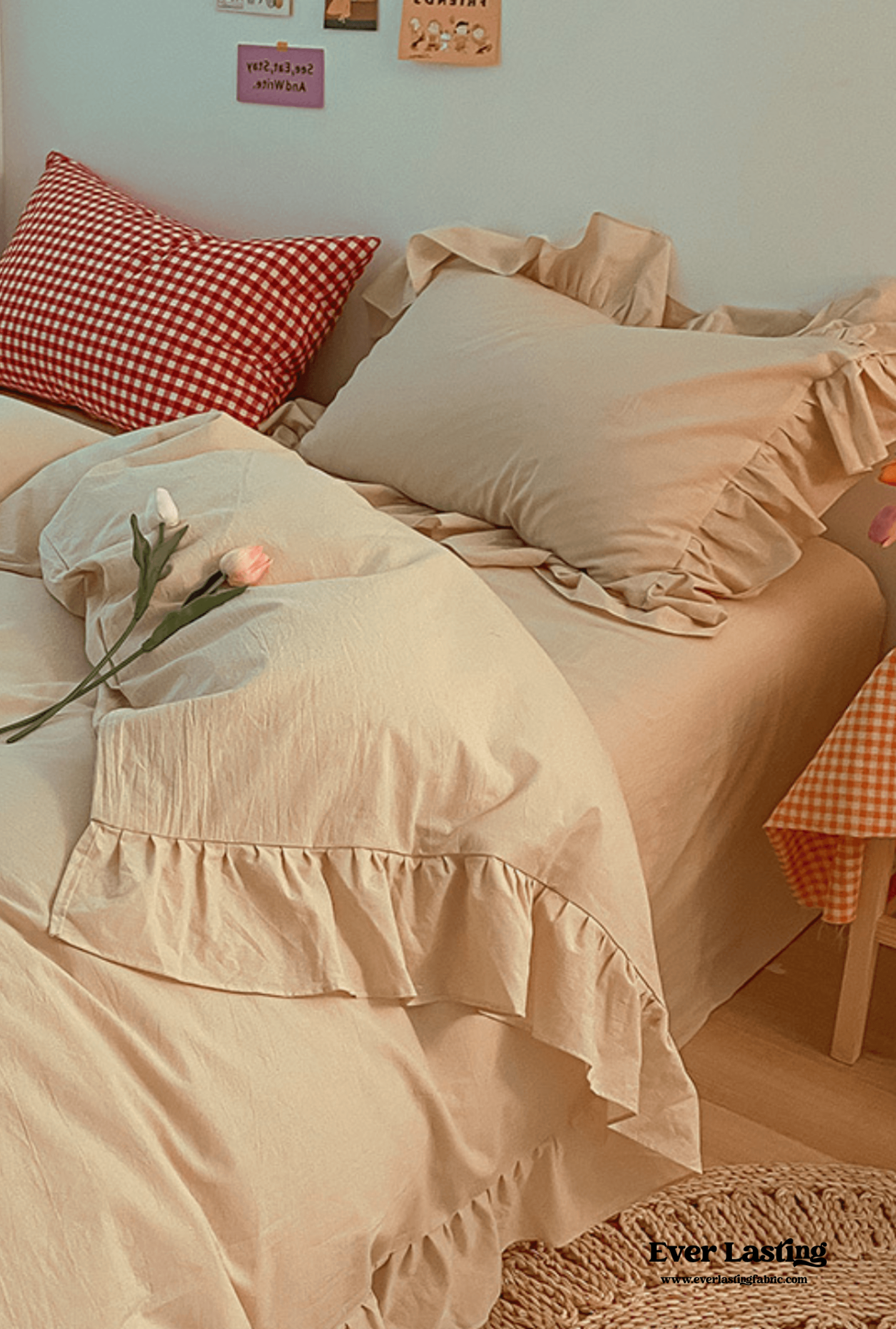 Ruffle Bedding Set - Pink