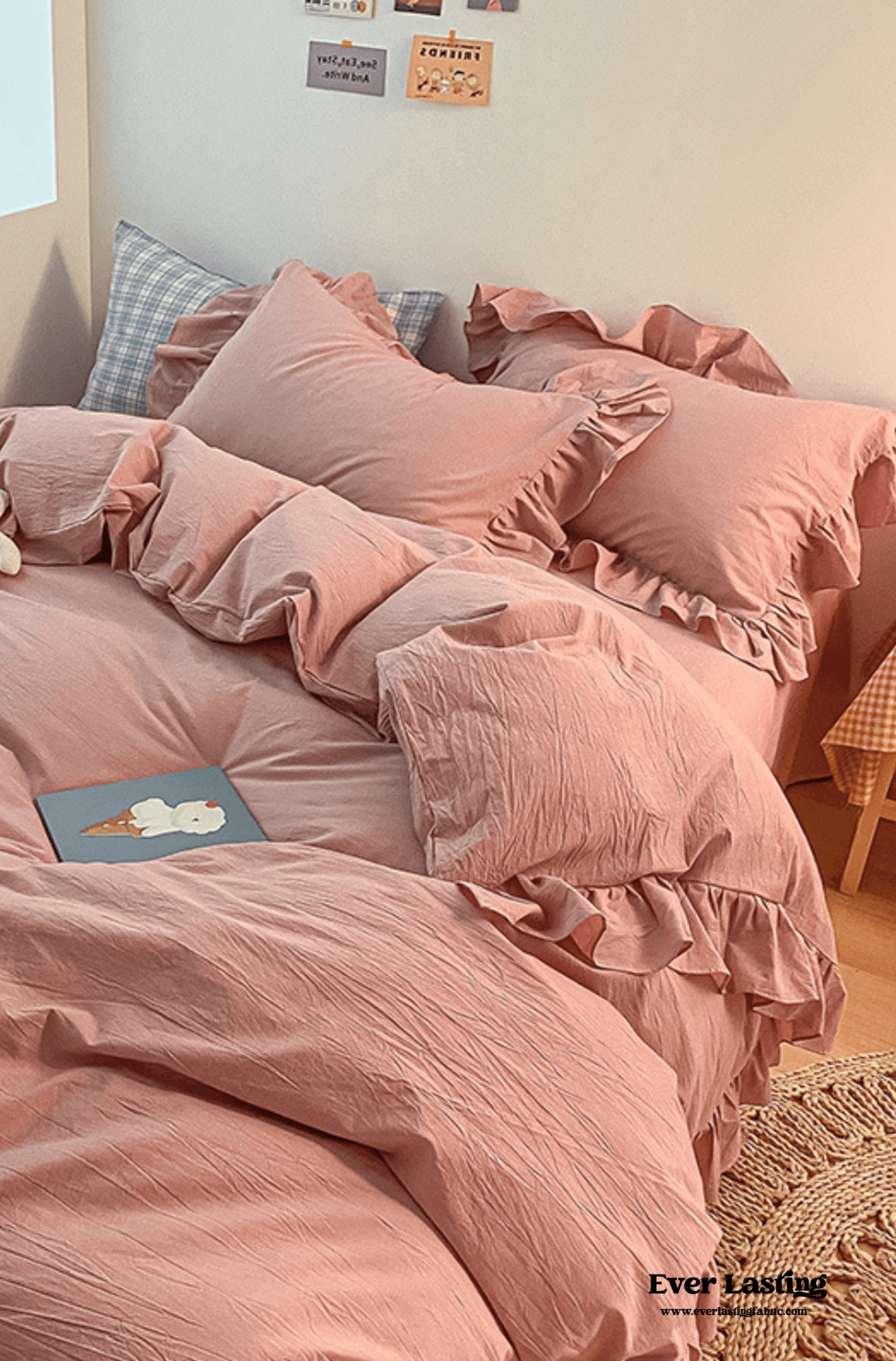 Ruffle Bedding Set - Pink
