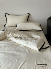 Silky Luxury Heart Textured Bedding Set - Cream