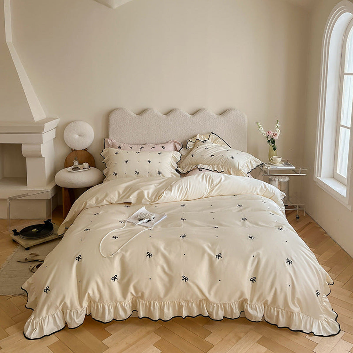 Silky Ribbon Ruffle Bedding Bundle