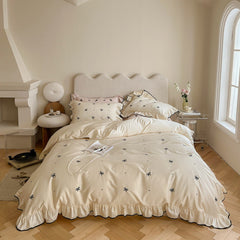 Silky Ribbon Ruffle Bedding Bundle