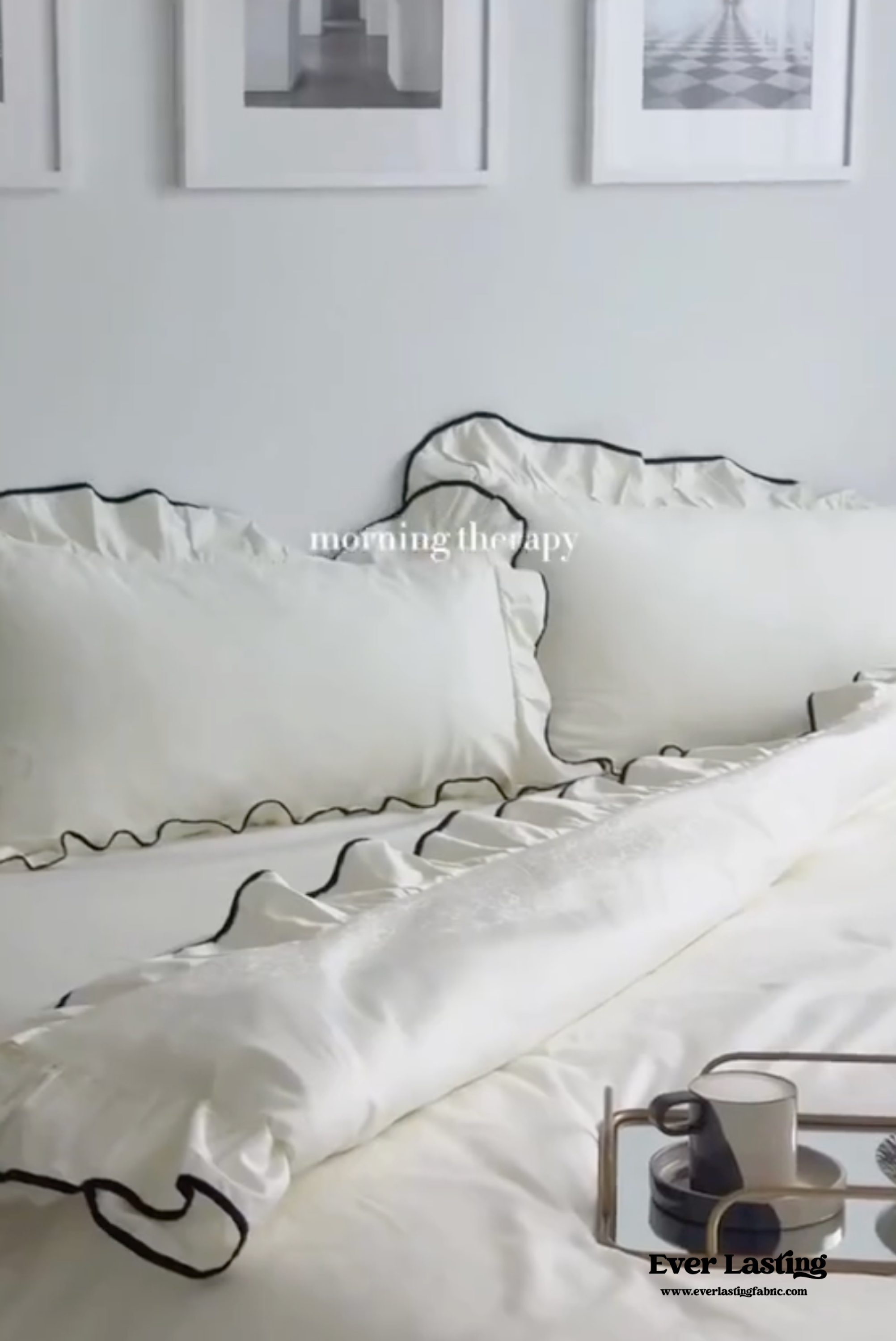 Silky Ruffle Bedding Set - Rust Pink