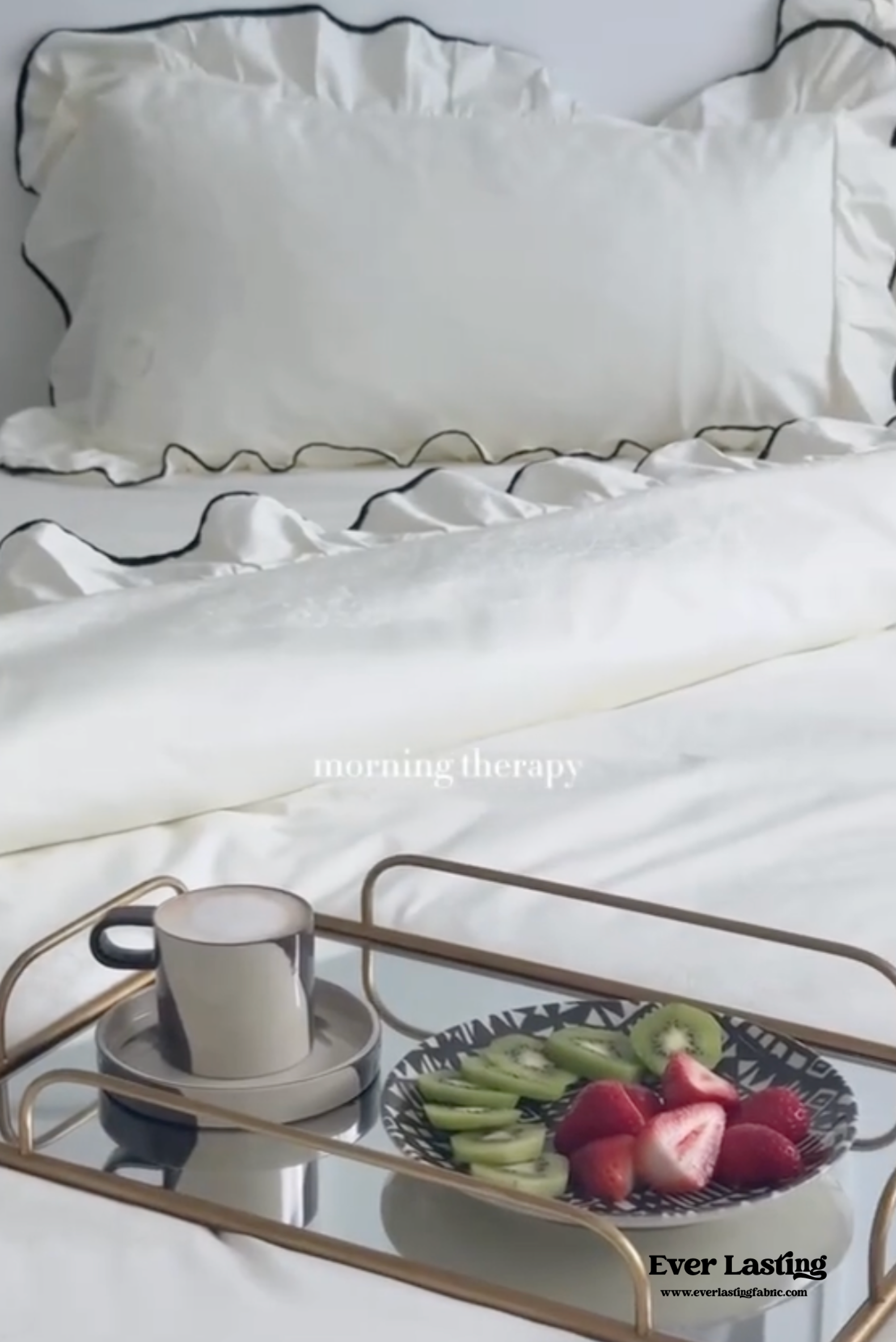 Silky Ruffle Bedding Set - Rust Pink