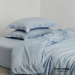 Silky Solid Tencel Bedding Set - Blue