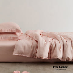 Silky Solid Tencel Bedding Set - Pink