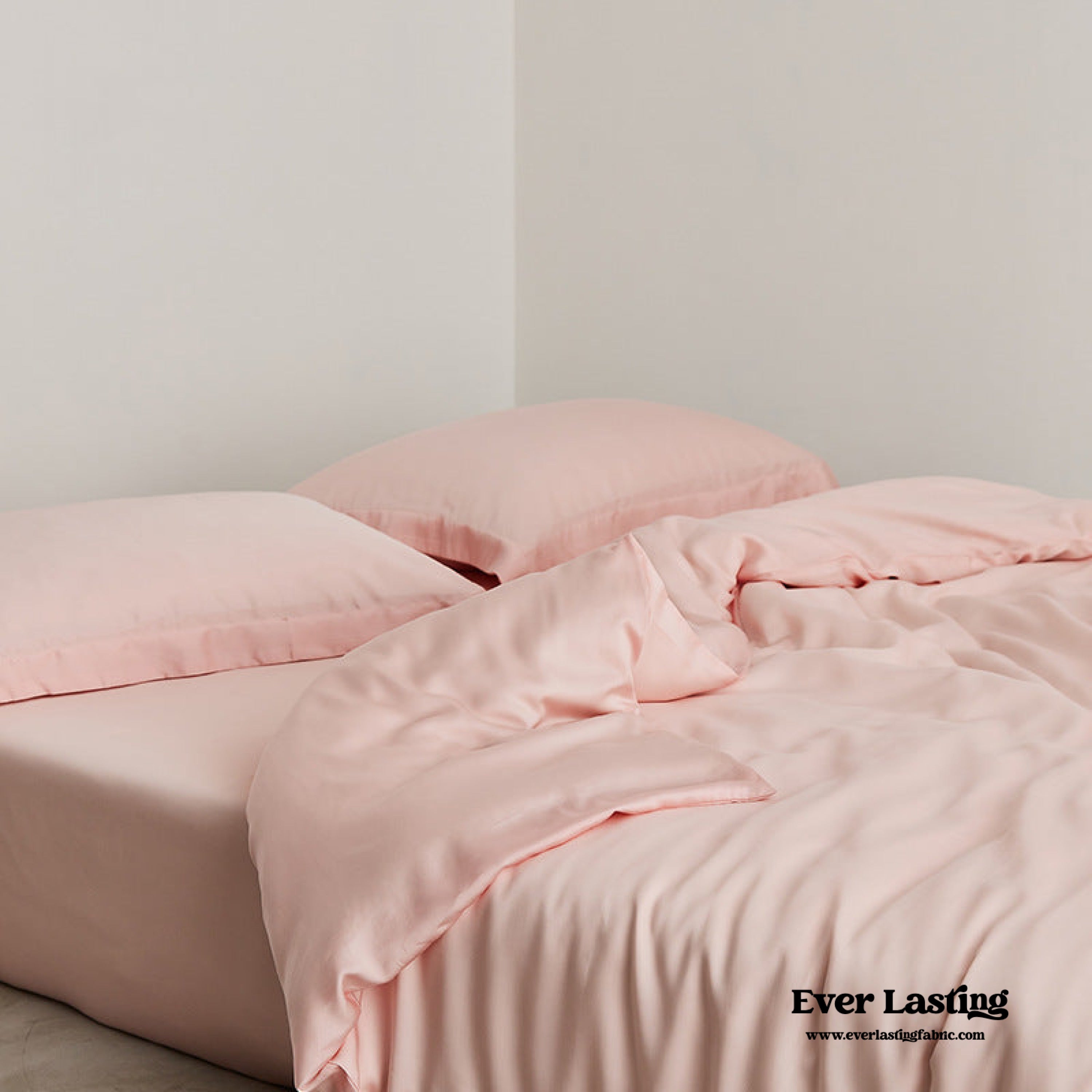 Silky Solid Tencel Bedding Set - Rose Pink