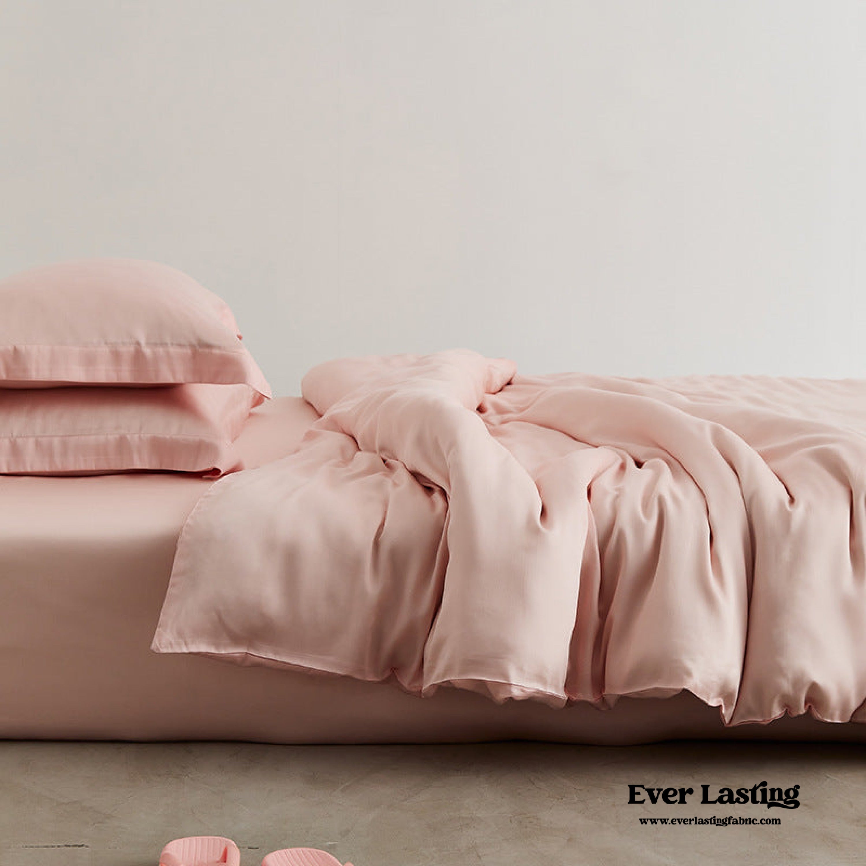 Silky Solid Tencel Bedding Set - Rose Pink