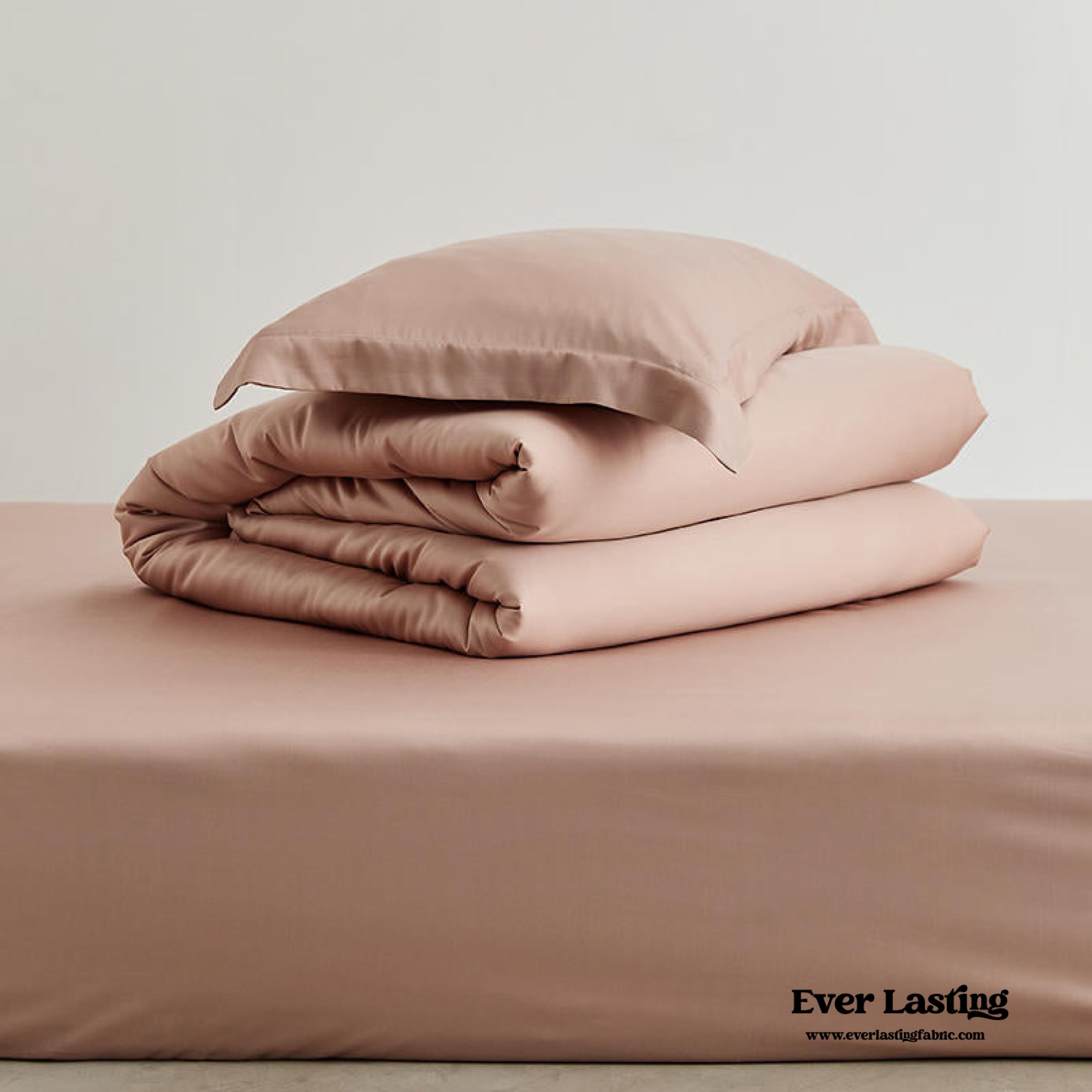 Silky Solid Tencel Bedding Set - Rose Pink