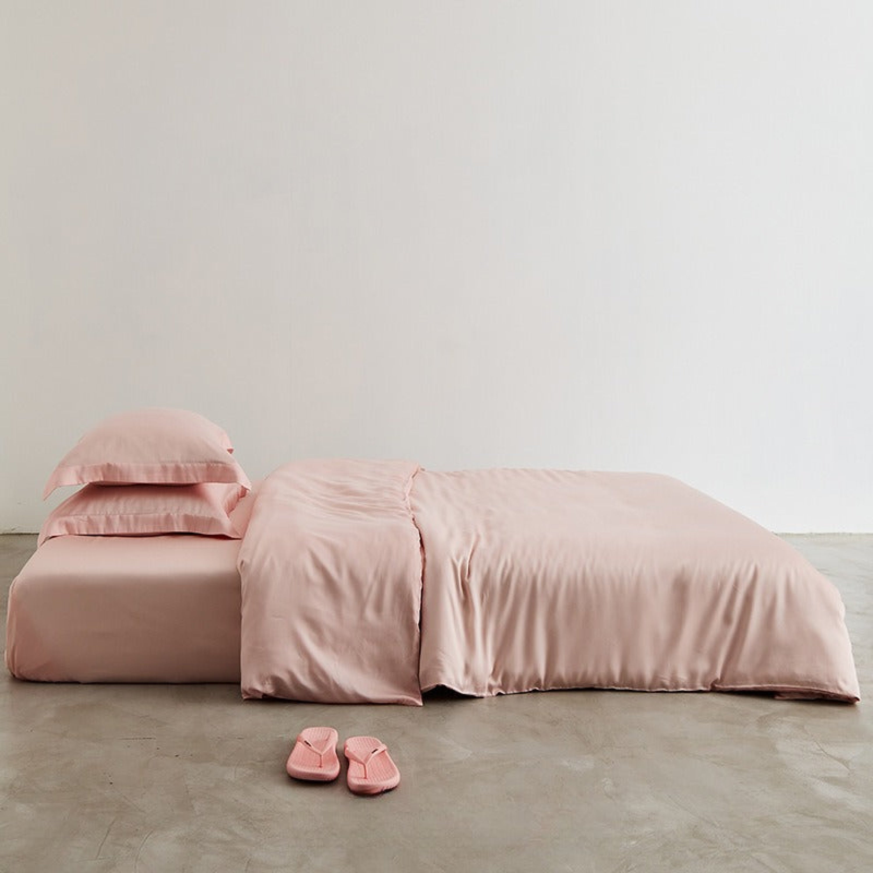 Silky Solid Tencel Bedding Set - Rose Pink