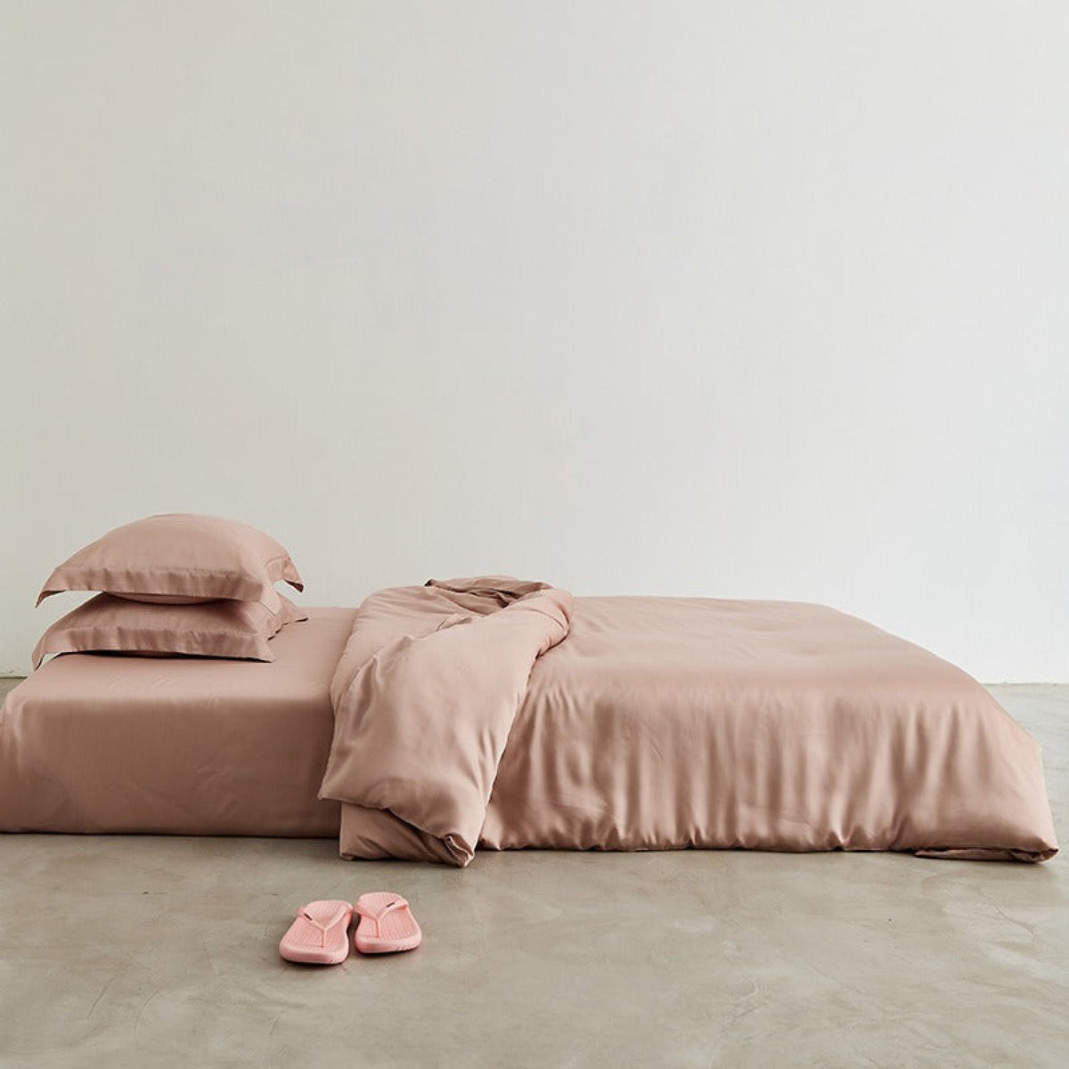 Silky Solid Tencel Bedding Set - Rose Pink