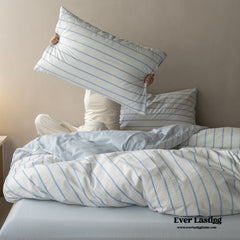 Skye Refreshing Striped Bedding Set - Blue