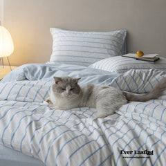 Skye Refreshing Striped Bedding Set - Blue