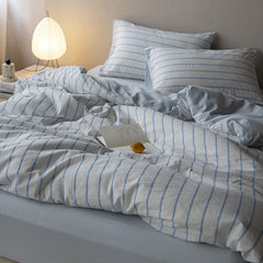 Skye Refreshing Striped Bedding Set - Blue