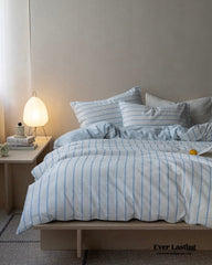 Skye Refreshing Striped Bedding Set - White