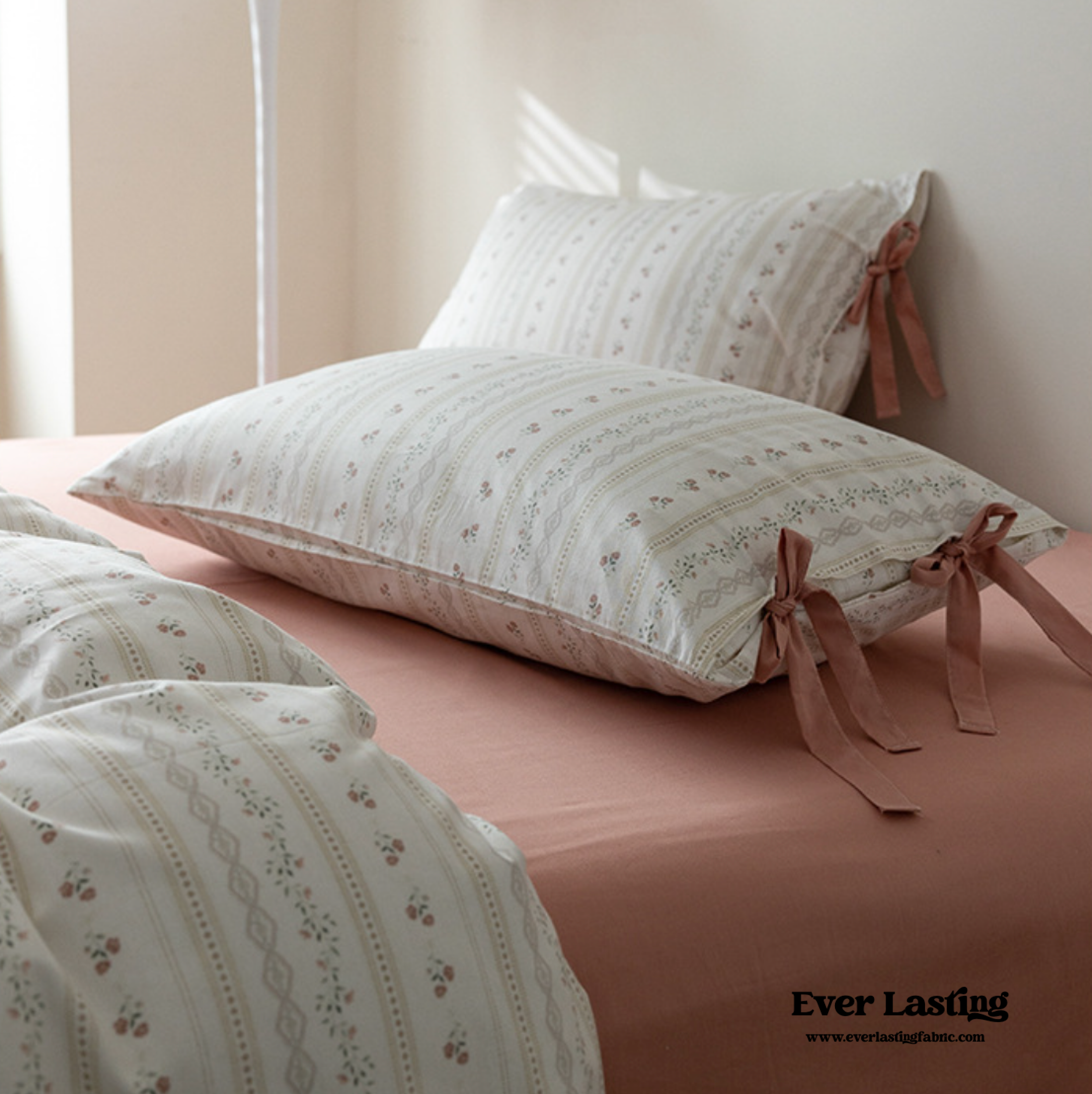Soft Cottage Ribbon Bedding Set - Purple