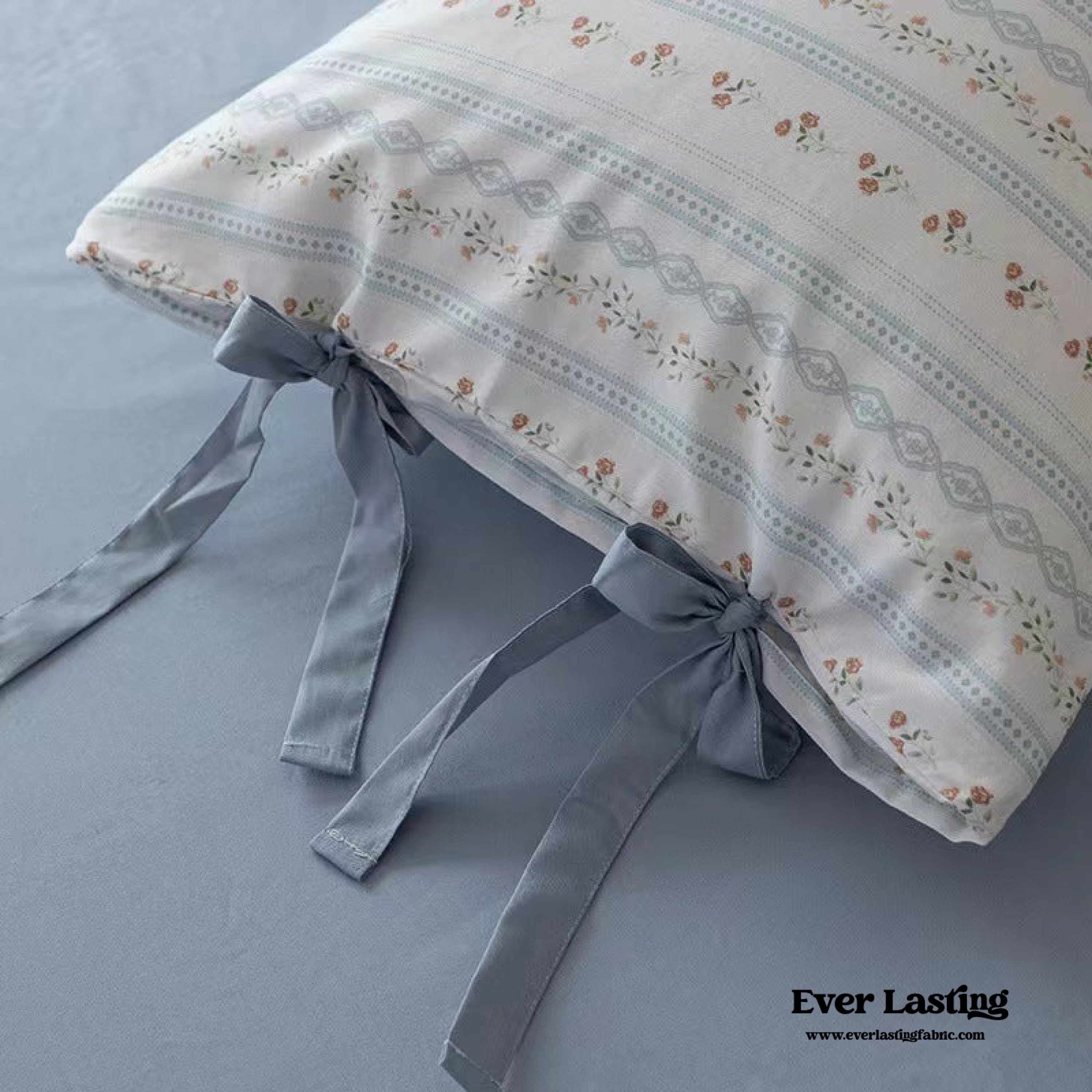 Soft Cottage Ribbon Bedding Set - Purple