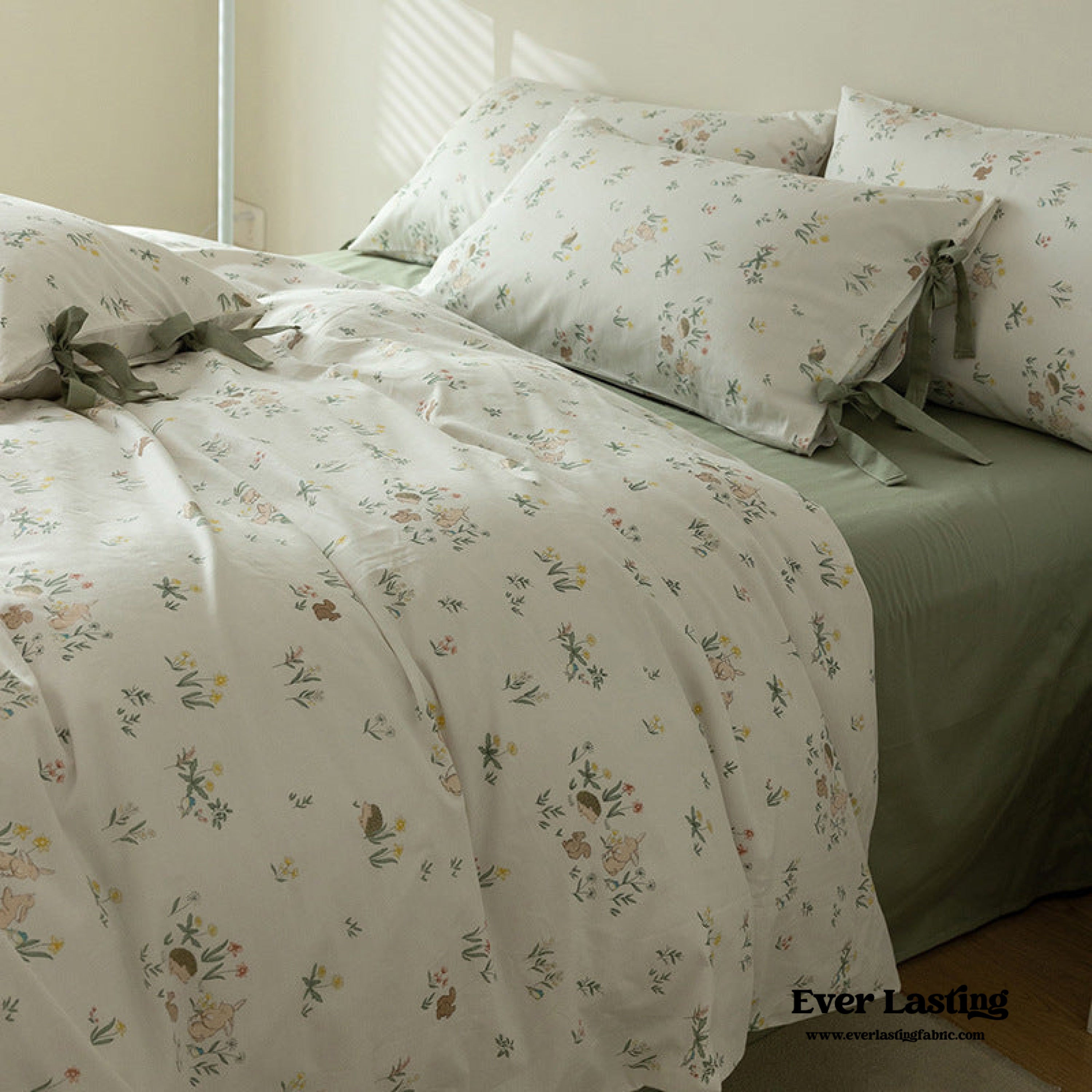 Soft Cottage Ribbon Bedding Set - Purple