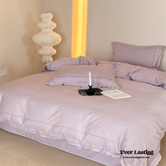 Star Gaze Short Cake Ruffle Bedding Set - Purple