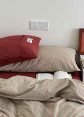 James Striped Bedding Set - Orange