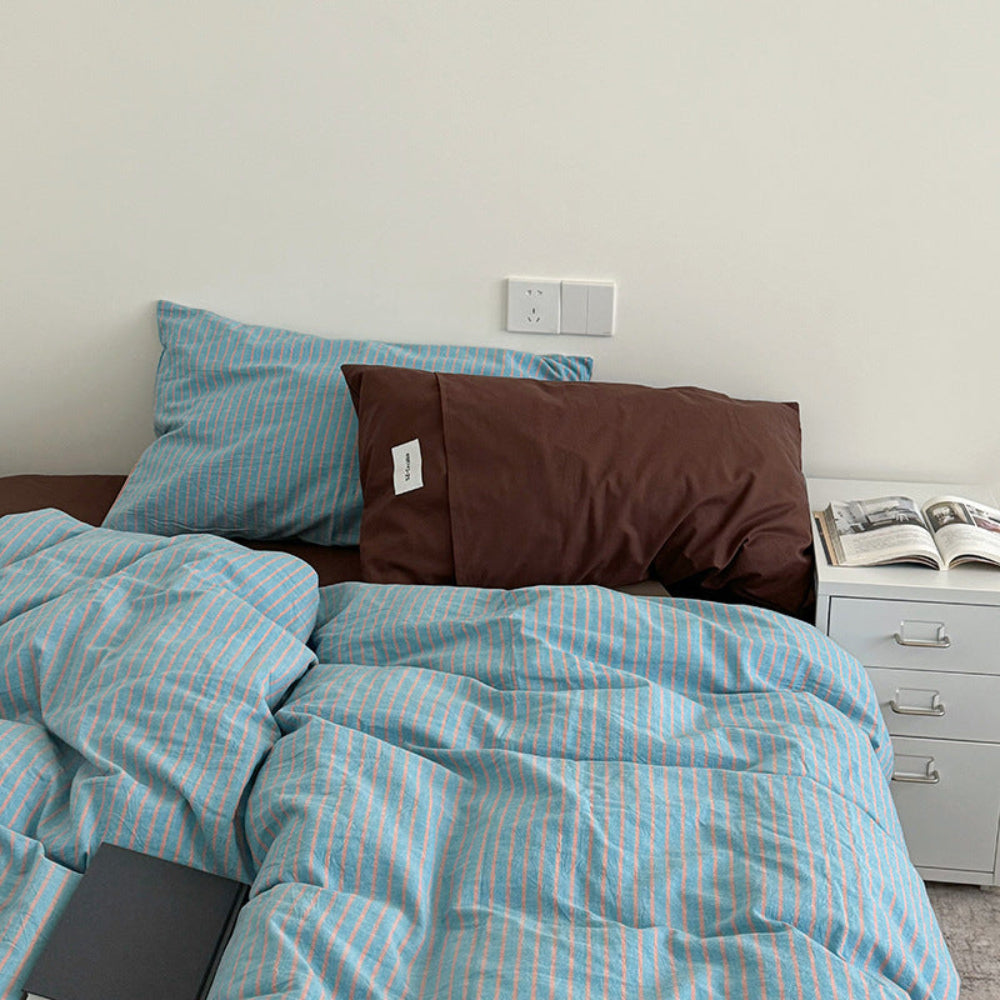 James Striped Bedding Set - Purple