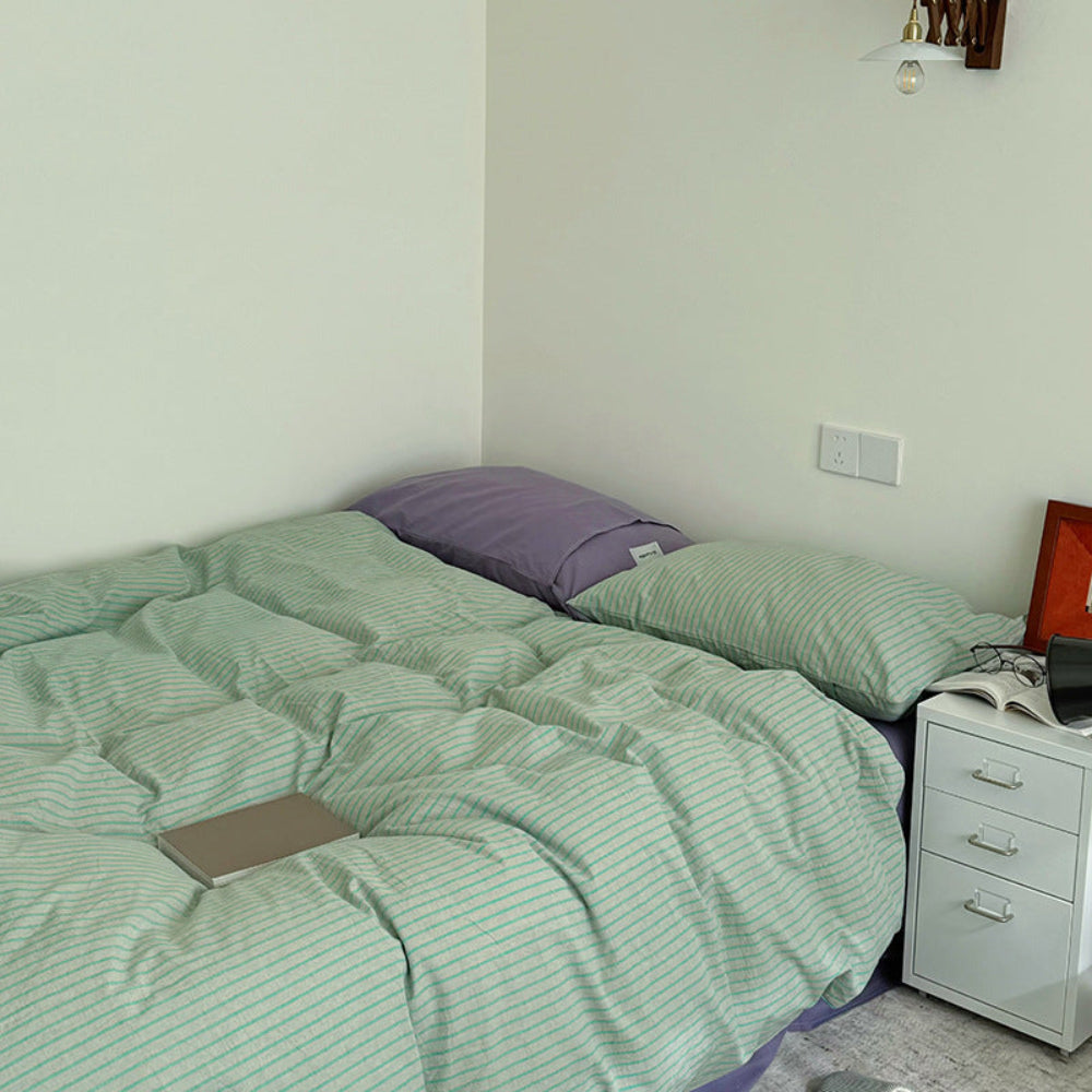 James Striped Bedding Set - Green