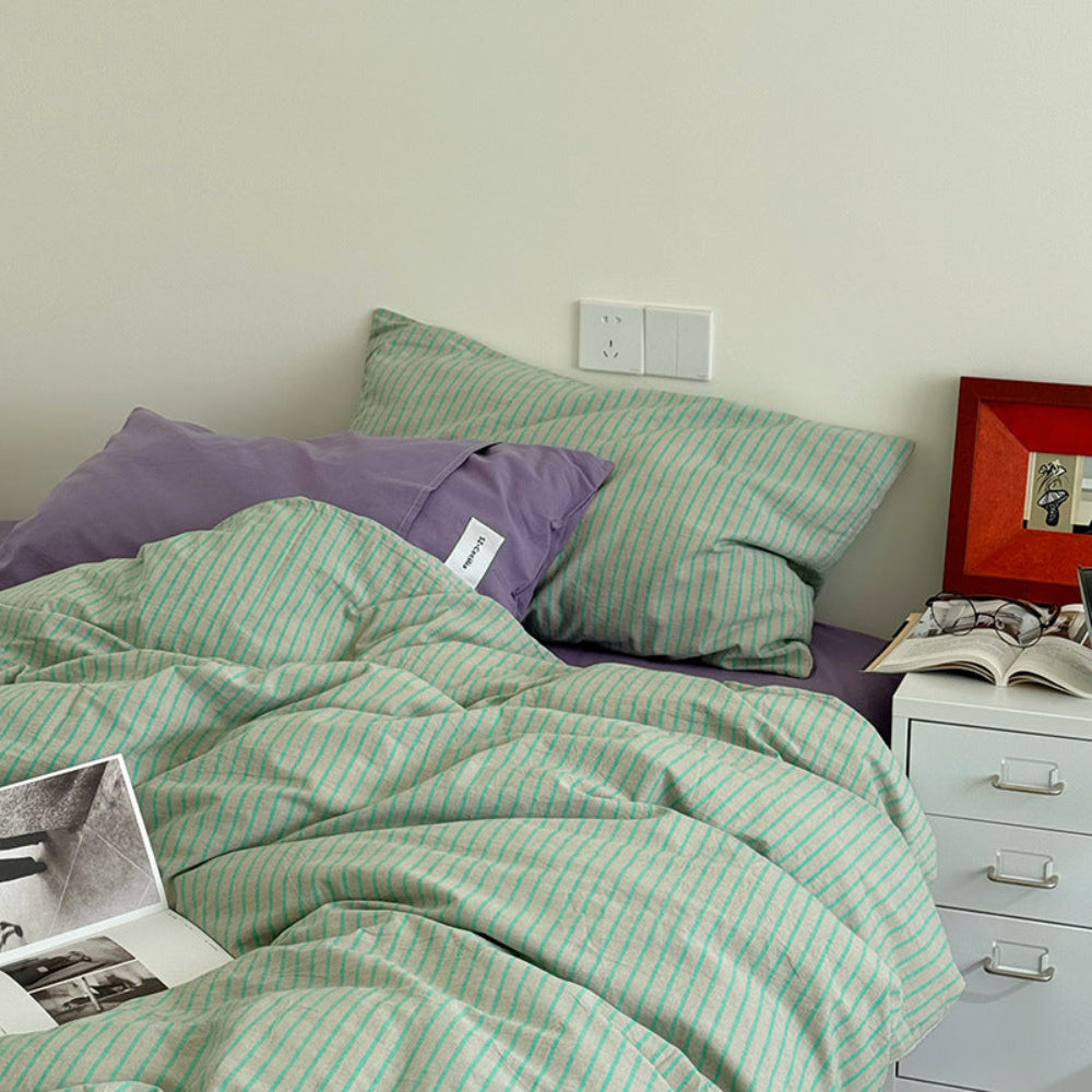 James Striped Bedding Set - Purple
