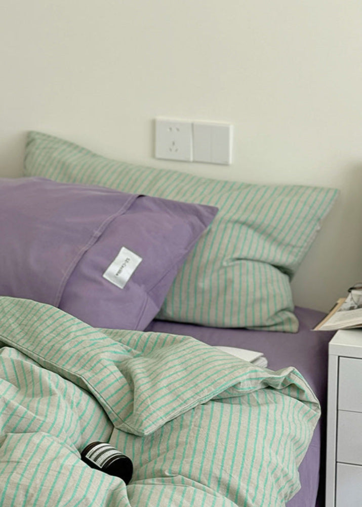 James Striped Bedding Set - Purple