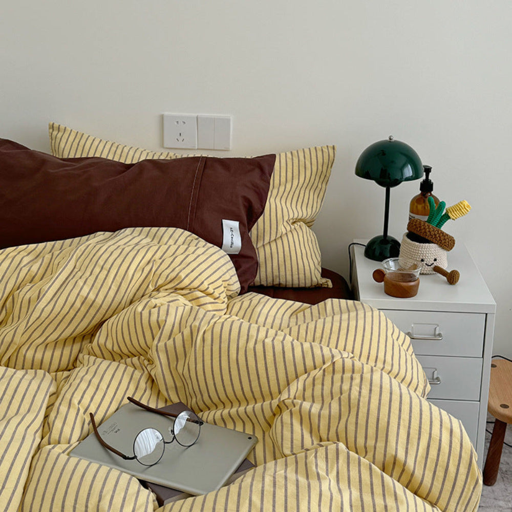 James Striped Bedding Set - Purple