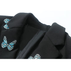 Butterfly Embroidery Classic Blazer