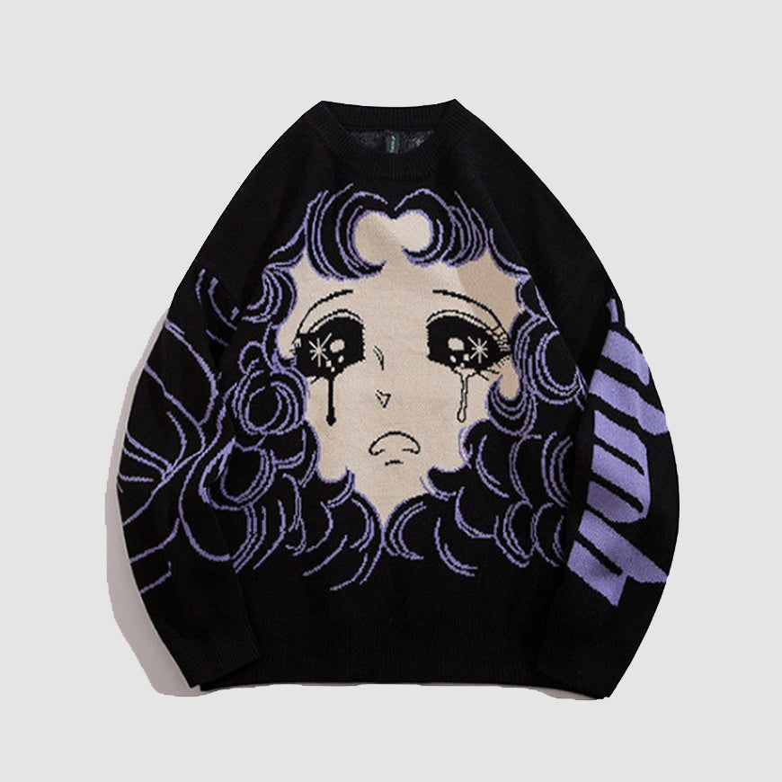 Crying Comic Girl Sweater