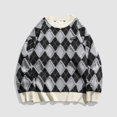 Pullover mit Argyle-Patchwork