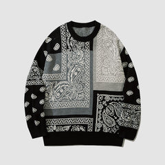 Paisley Stitching Knit Sweater