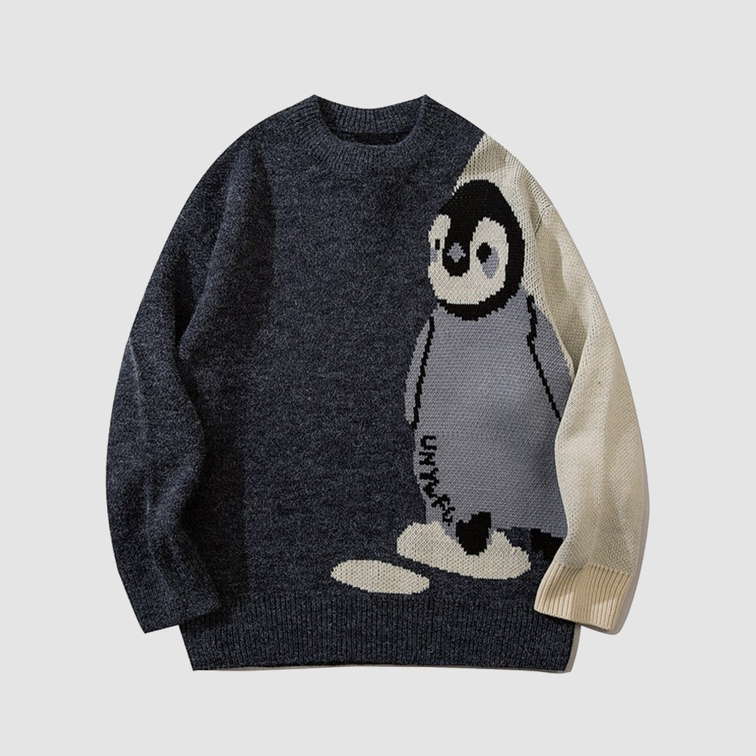 Suéter con estampado de pingüinos