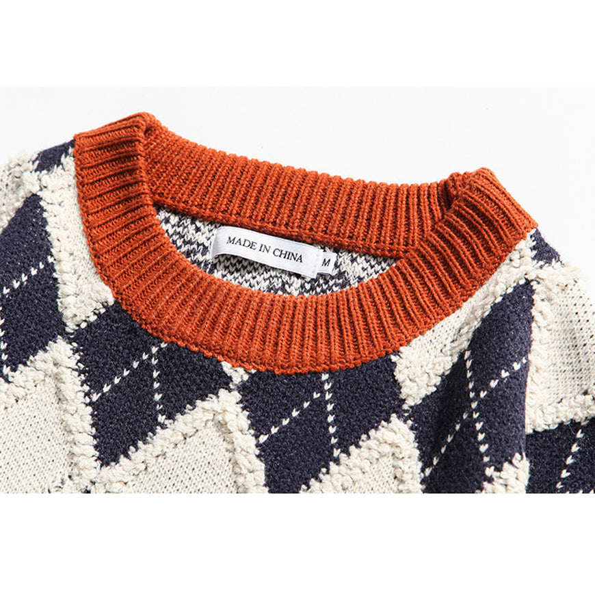 Pullover mit Argyle-Patchwork