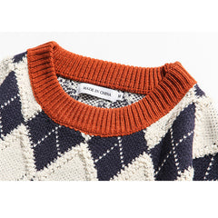 Pullover mit Argyle-Patchwork-Print