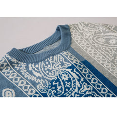 Paisley Stitching Knit Sweater