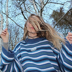 Vintage Blue Stripe Sweater